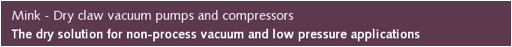 Description: Mink - Dry claw vacuum pumps and compressors | The dry solution for non-process vacuum and low pressure applications